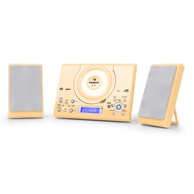 Auna MC 120, stereosystém s MP3, USB, CD, FM, nástenná montáž, krémová farba – Obrázok 5