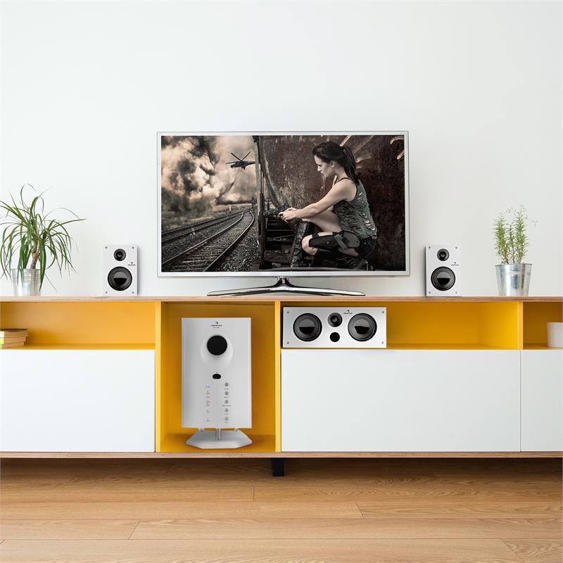 Auna Areal 525, 125W RMS, aktívny 5.1-kanálový reproduktorový systém, AUX biely
