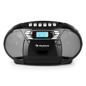 Auna KrissKross, rádiomagnetofón, USB, MP3, CD, FM, prenosný, čierny