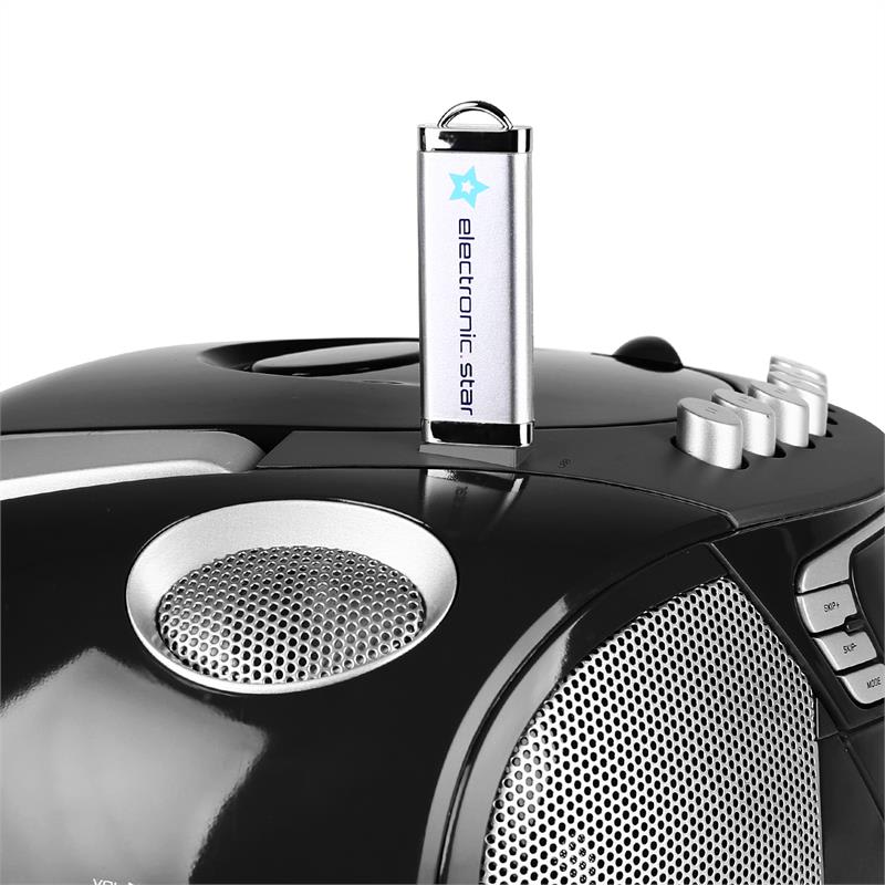 Auna KrissKross, rádiomagnetofón, USB, MP3, CD, FM, prenosný, čierny – Obrázok 5