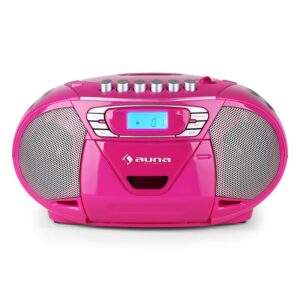 Auna KrissKross, prenos.rádio rekordér, USB, MP3, CD, ružový