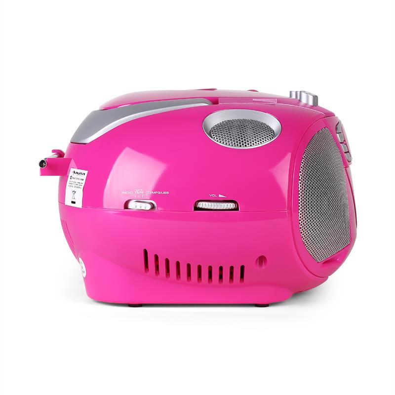 Auna KrissKross, prenos.rádio rekordér, USB, MP3, CD, ružový – Obrázok 3