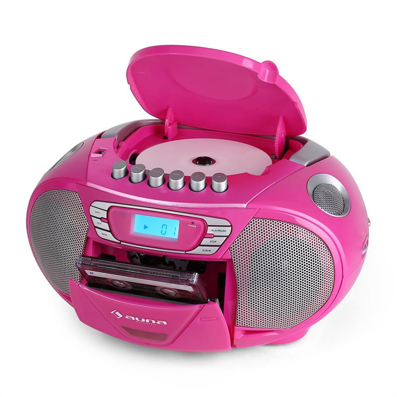 Auna KrissKross, prenos.rádio rekordér, USB, MP3, CD, ružový – Obrázok 4