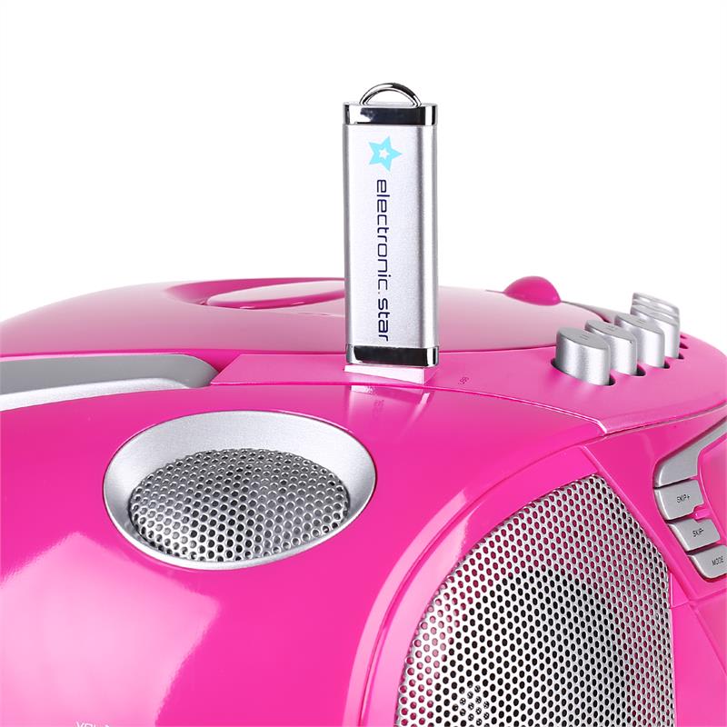 Auna KrissKross, prenos.rádio rekordér, USB, MP3, CD, ružový – Obrázok 5