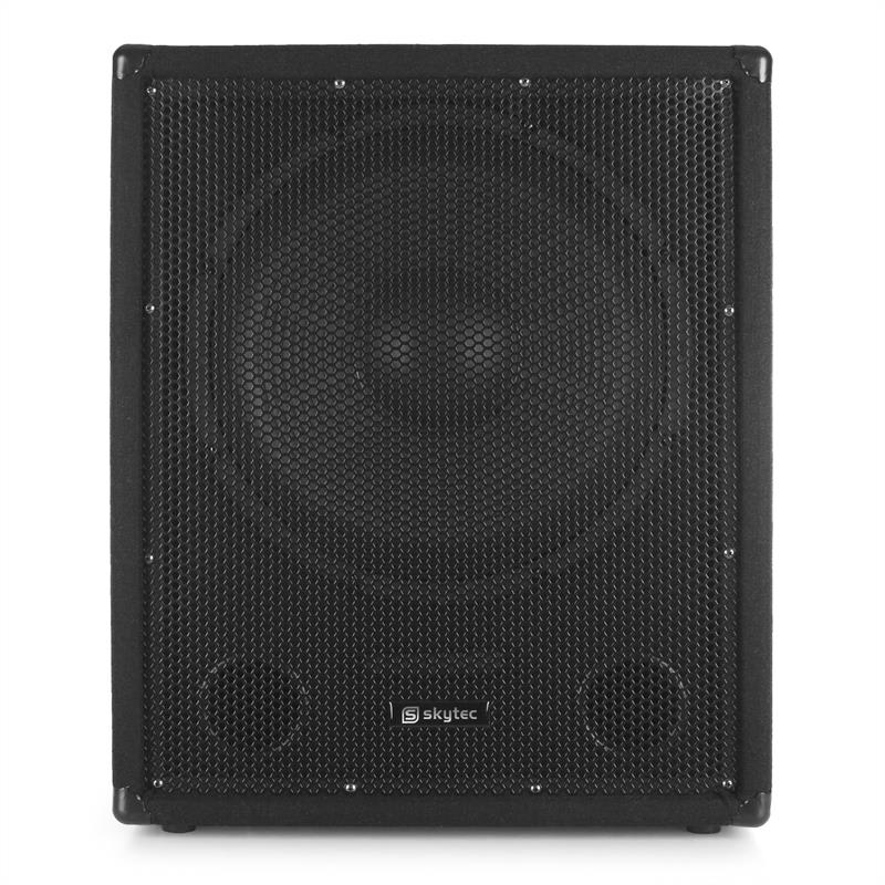 Skytec SMWBA15, aktívny PA subwoofer, bi-amp, AUX, MIC
