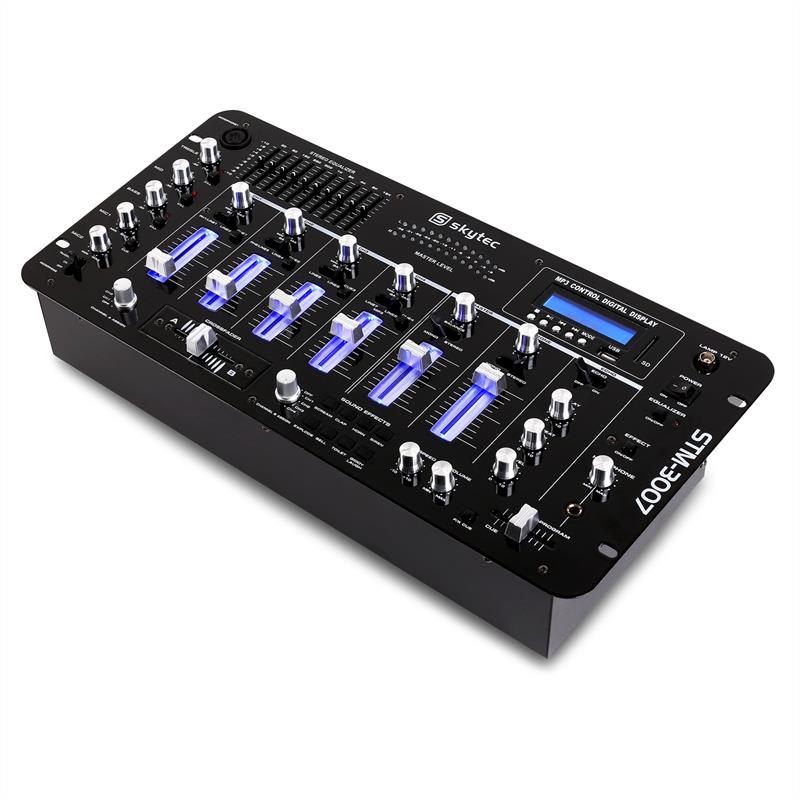 Skytec STM-3007, 6-kanálový DJ mixážny pult, bluetooth, USB, SD, MP3 – Obrázok 3