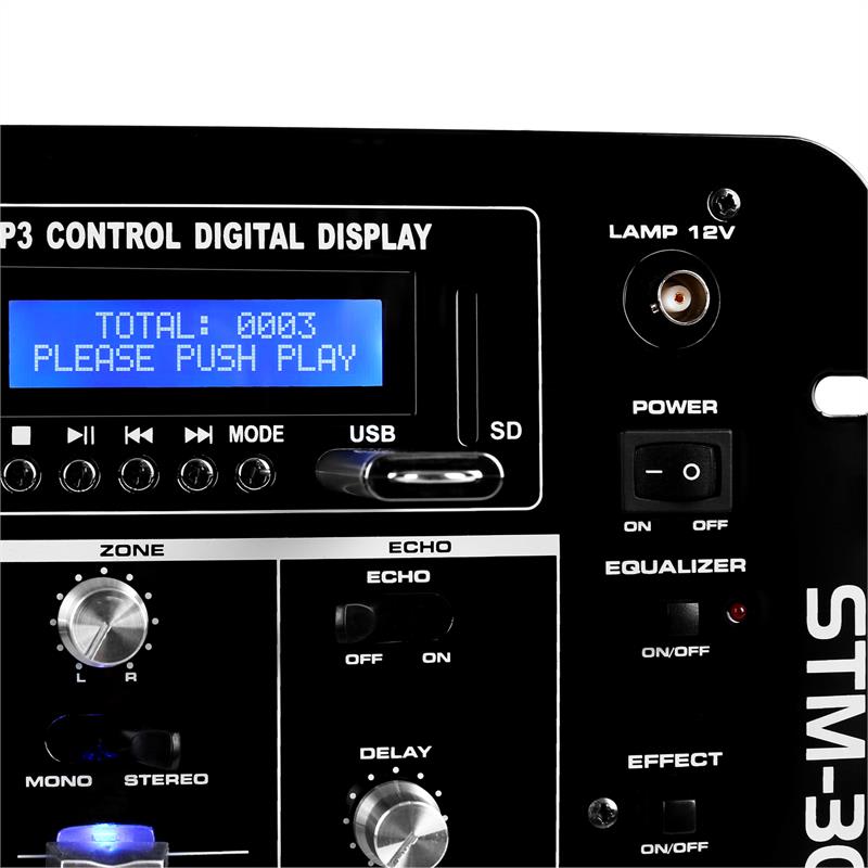 Skytec STM-3007, 6-kanálový DJ mixážny pult, bluetooth, USB, SD, MP3 – Obrázok 4