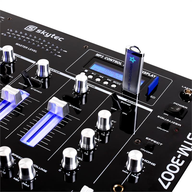 Skytec STM-3007, 6-kanálový DJ mixážny pult, bluetooth, USB, SD, MP3 – Obrázok 5