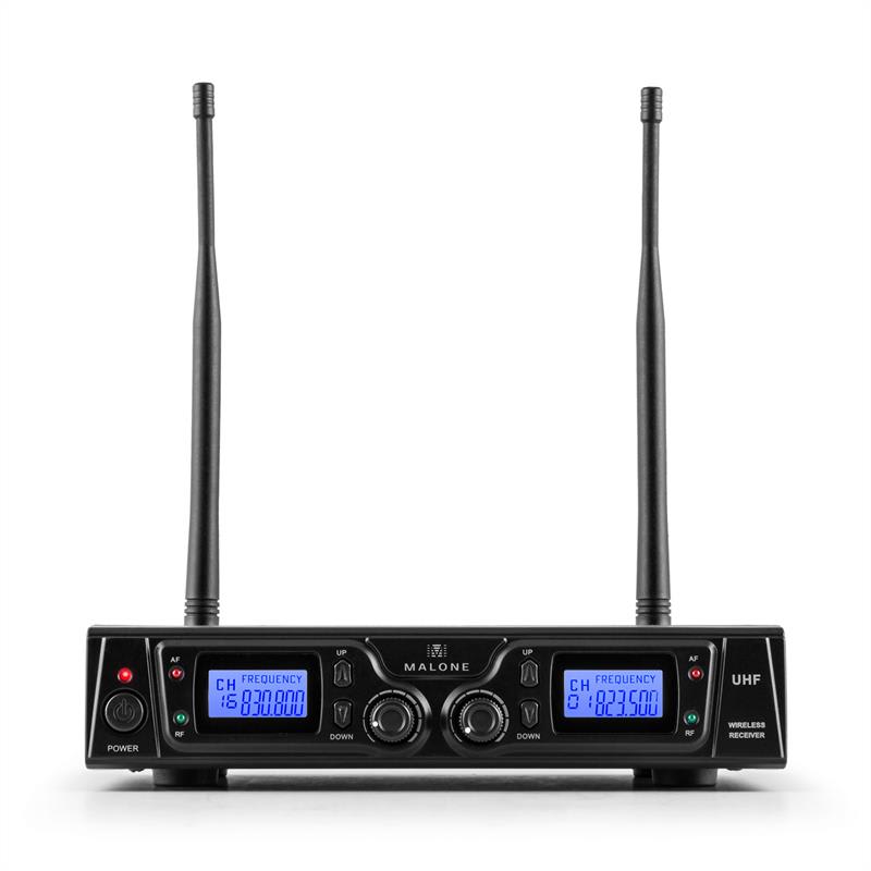Malone Duett Pro V2, 2-kanálový UHF bezdrôtový mikrofónový set, dosah 50 m