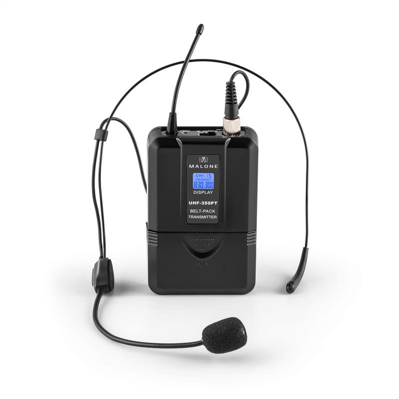 Malone Duett Pro V2, 2-kanálový UHF bezdrôtový mikrofónový set, dosah 50 m – Obrázok 3