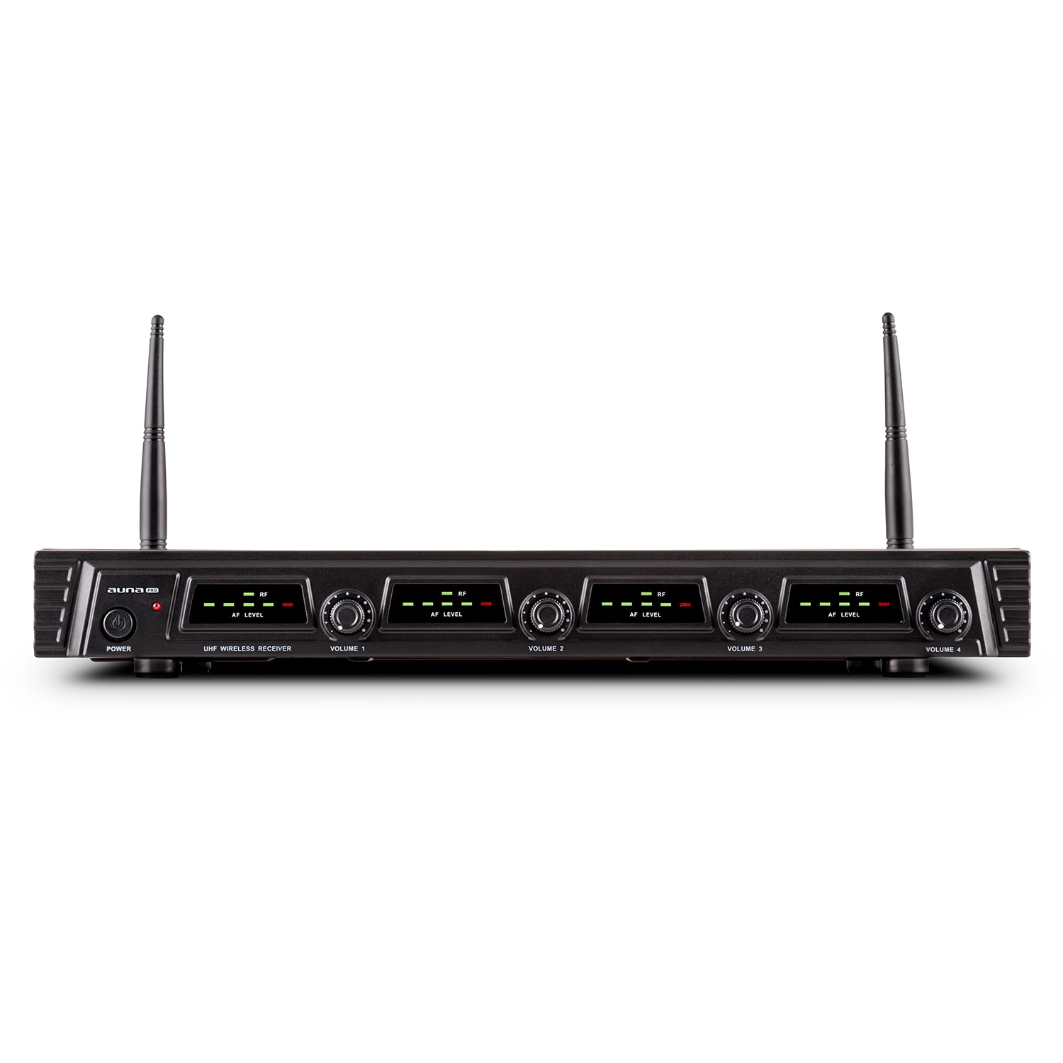 Auna Pro Duett Quartett Fix V1, 4-kanálový UHF bezdrôtový mikrofónový set, dosah 50 m
