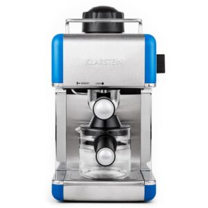 Klarstein oneConcept Sagrada Azzuro, 800 W, 3,5 bar, 4 šálky, stroj na espresso, nerezová oceľ