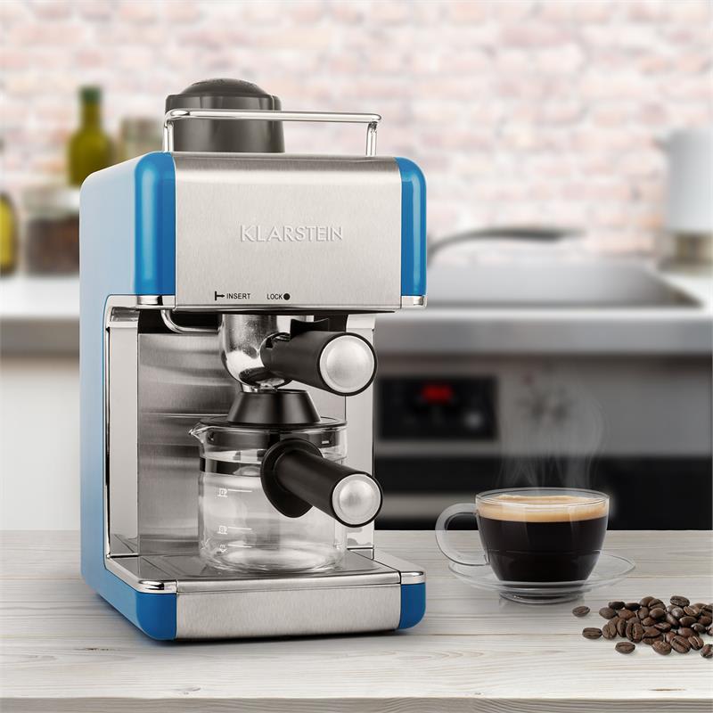 Klarstein oneConcept Sagrada Azzuro, 800 W, 3,5 bar, 4 šálky, stroj na espresso, nerezová oceľ – Obrázok 5