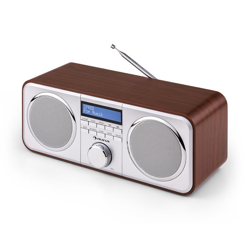 Auna Georgia DAB-rádio, DAB+, FM, predvoľby staníc, budík, AUX, čerešňa – Obrázok 4
