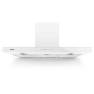 Klarstein Bon Vivant Noir, digestor, 90 cm, nástenný, 630,5 m³/h, časovač, sklo, biely