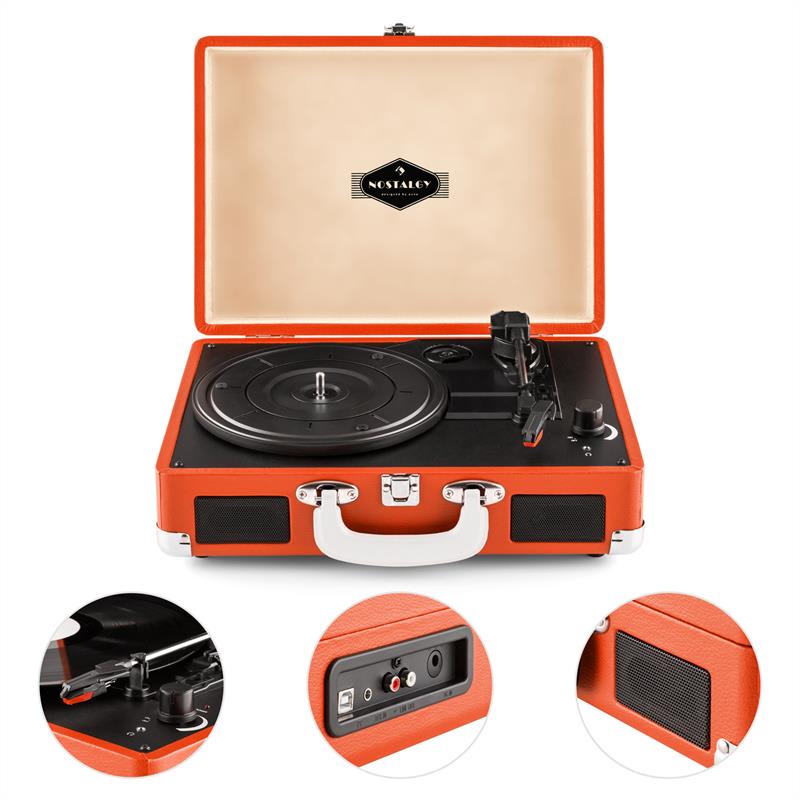 Auna Peggy Sue, retro gramofón, LP, USB, oranžový