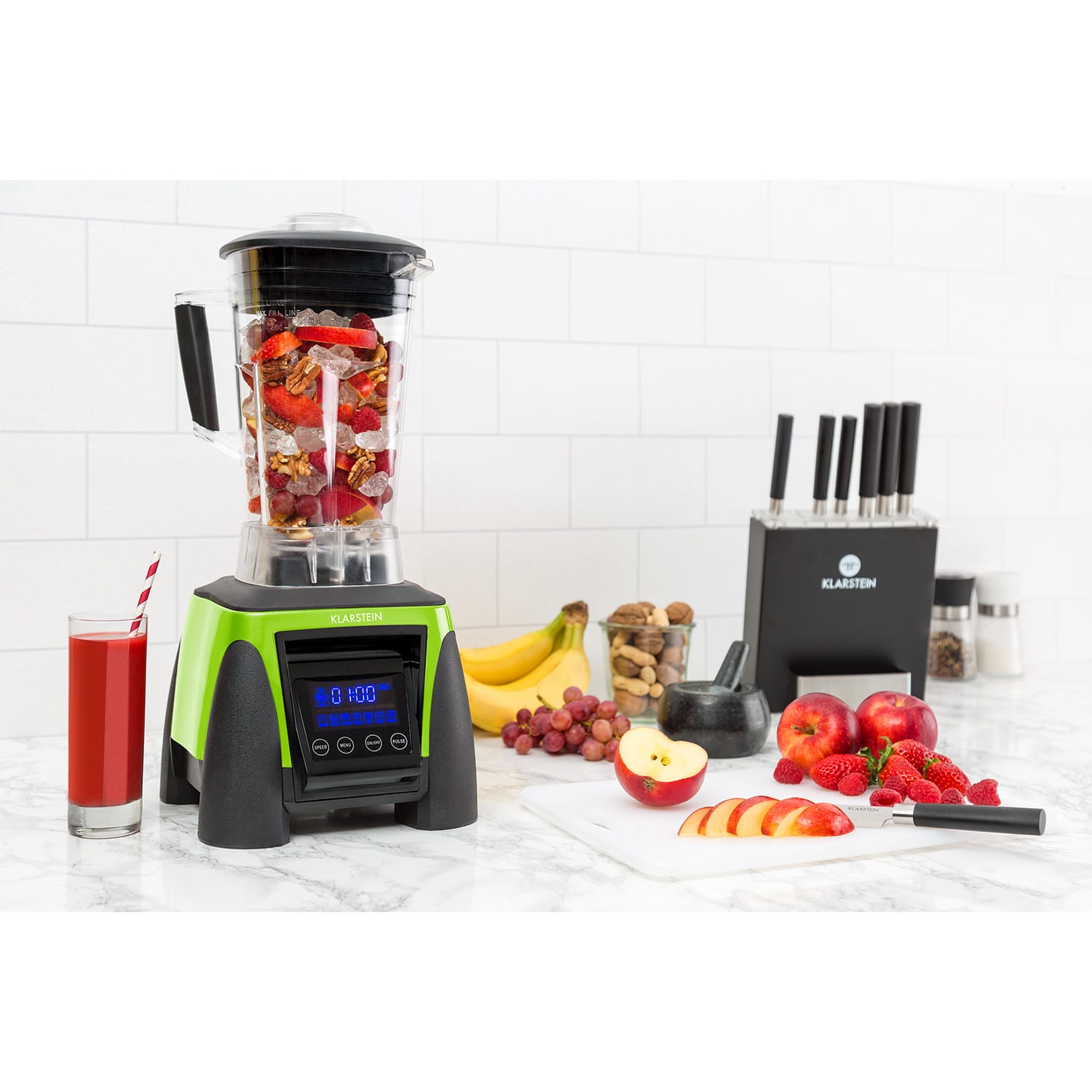 Klarstein Herakles-8G-G, 1800 W, 2 litre, stolný mixér, zelený, green smoothie, bez BPA