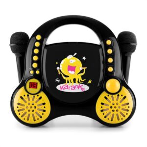 Auna Rockpocket, detský karaoké systém, CD, AUX, 2 x mikrofón, sada nálepiek, čierny