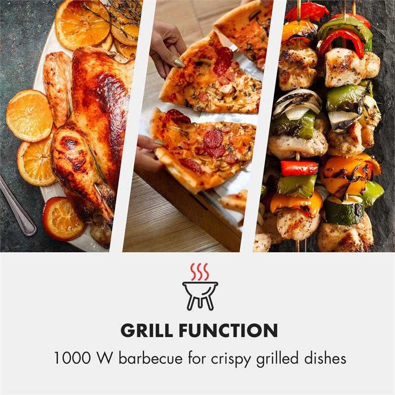 Klarstein Fine Dinesty, mikrovlnná rúra 2 v 1, 23 l, 800 W, gril: 1000 W, retro, 12 programov, krémová