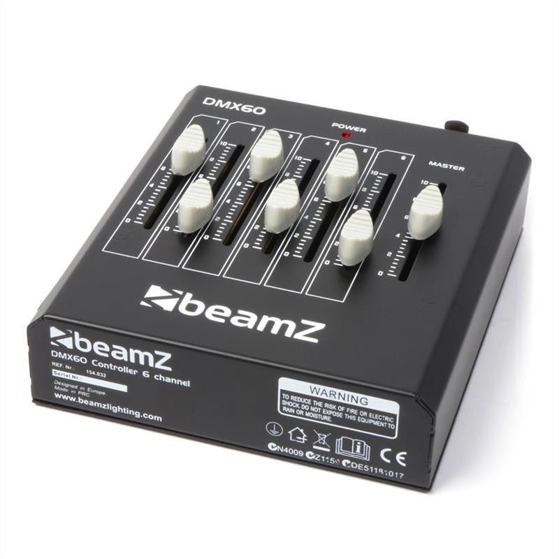 Beamz DMX60, 6-kanálový DMX ovládač svetelných efektov, XLR – Obrázok 3
