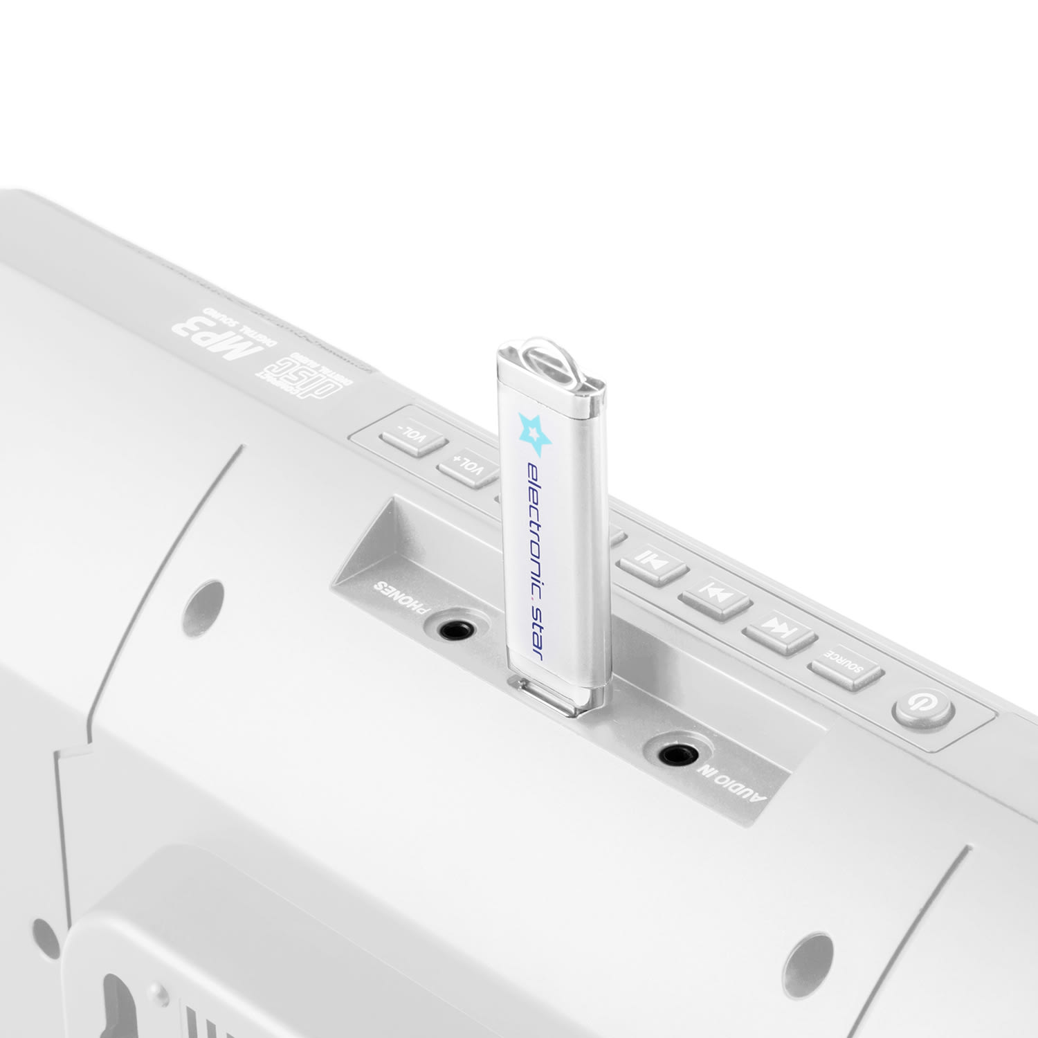 OneConcept V-13 BT, sterosystém s CD MP3 USB bluetooth rádiom, nástenná montáž – Obrázok 3
