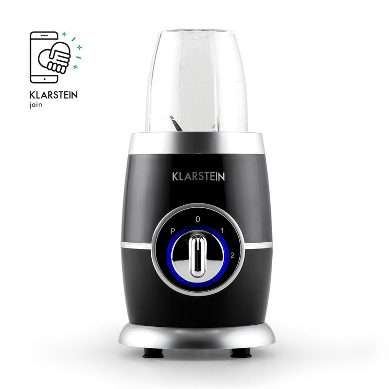 Klarstein Juicinho Nero, 220 W, stolný mixér, príprava smoothie, 8-dielny set – Obrázok 3