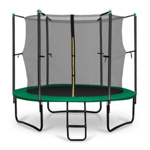 KLARFIT Rocketstart 250, 250 cm trampolína, vnútorná bezpečnostná sieť, široký rebrík, zelená