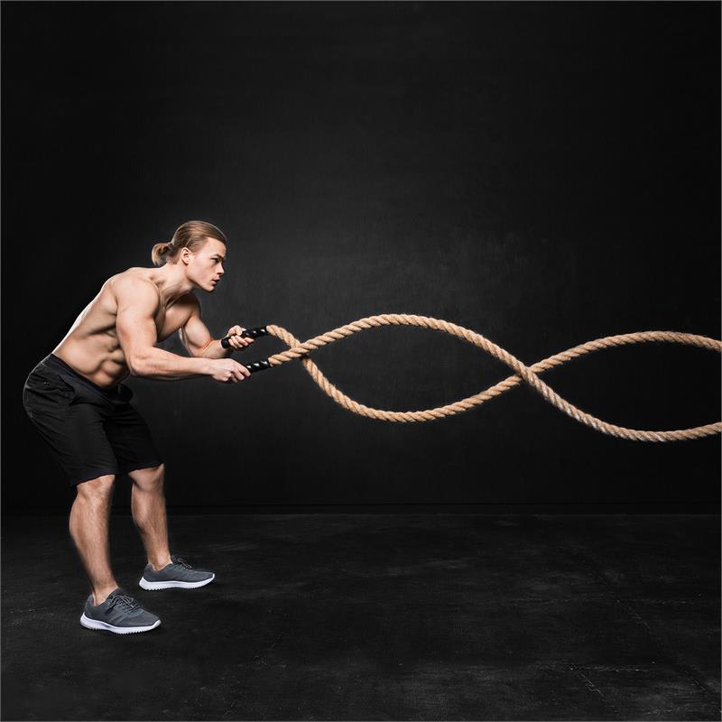 Capital Sports Klarfit Power Rope, 9m/3,8cm, kyvadlové lano s hákmi, stropné pripevnenie – Obrázok 3