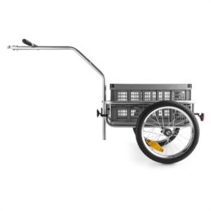 DURAMAXX BigBig Box, príves na bicykel, ručný vozík, vysoké oje, 40 l, 40 kg, sivý