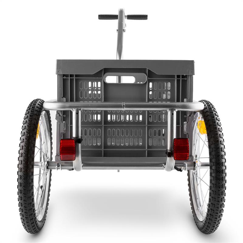 DURAMAXX BigBig Box, príves na bicykel, ručný vozík, vysoké oje, 40 l, 40 kg, sivý – Obrázok 2