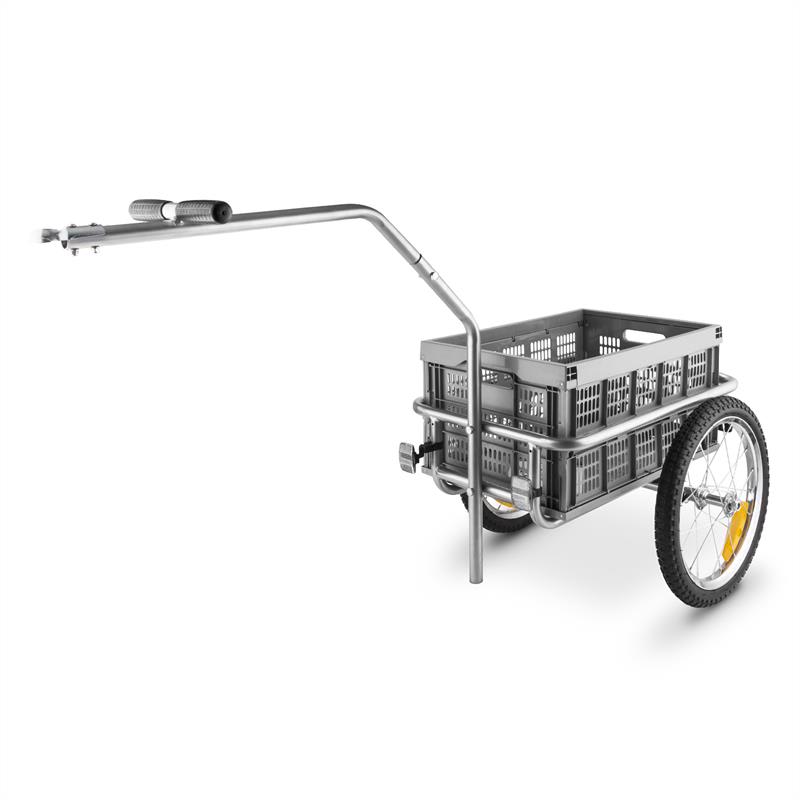 DURAMAXX BigBig Box, príves na bicykel, ručný vozík, vysoké oje, 40 l, 40 kg, sivý – Obrázok 5