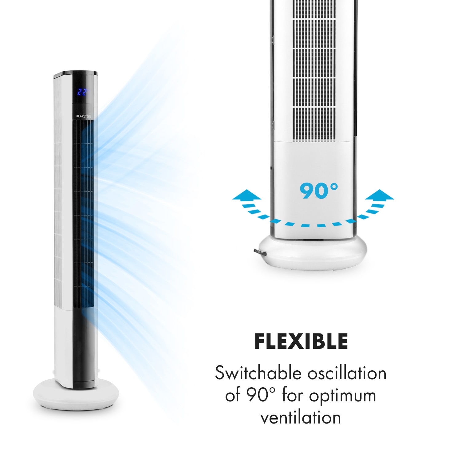 Klarstein Skyscraper 3G, stĺpový ventilátor s dotykovým ovládaním, 50 W, diaľkový ovládač – Obrázok 5