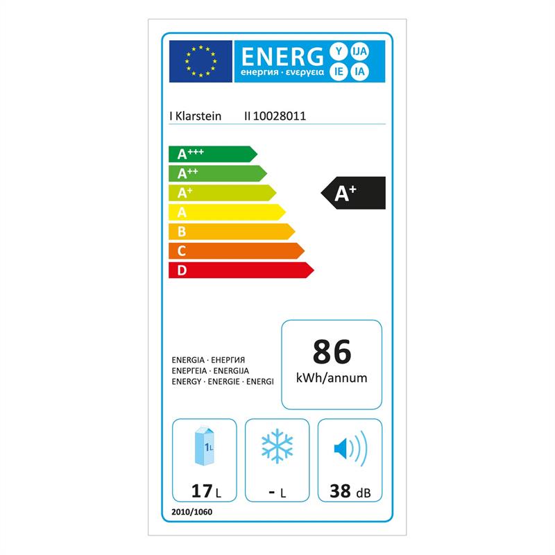Klarstein Geheimversteck, čierna, 17 l, 50 W, A+, minibar, mini chladnička