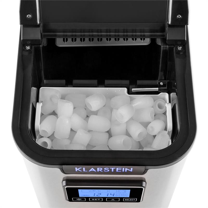 Klarstein ICE6 Icemeister, zariadenie na prípravu kociek ľadu, 12 kg/24 hod., nerezová oceľ, čierna – Obrázok 3