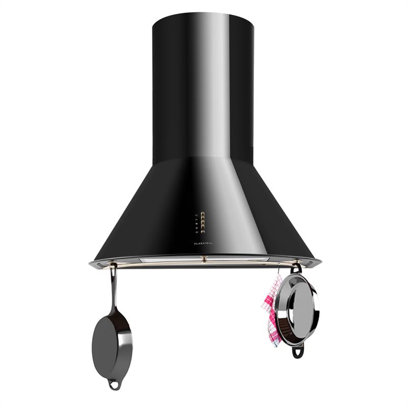 Klarstein Noir Prima, čierny, 60 cm, 430 m3/h, retro komínový digestor, nerez – Obrázok 2