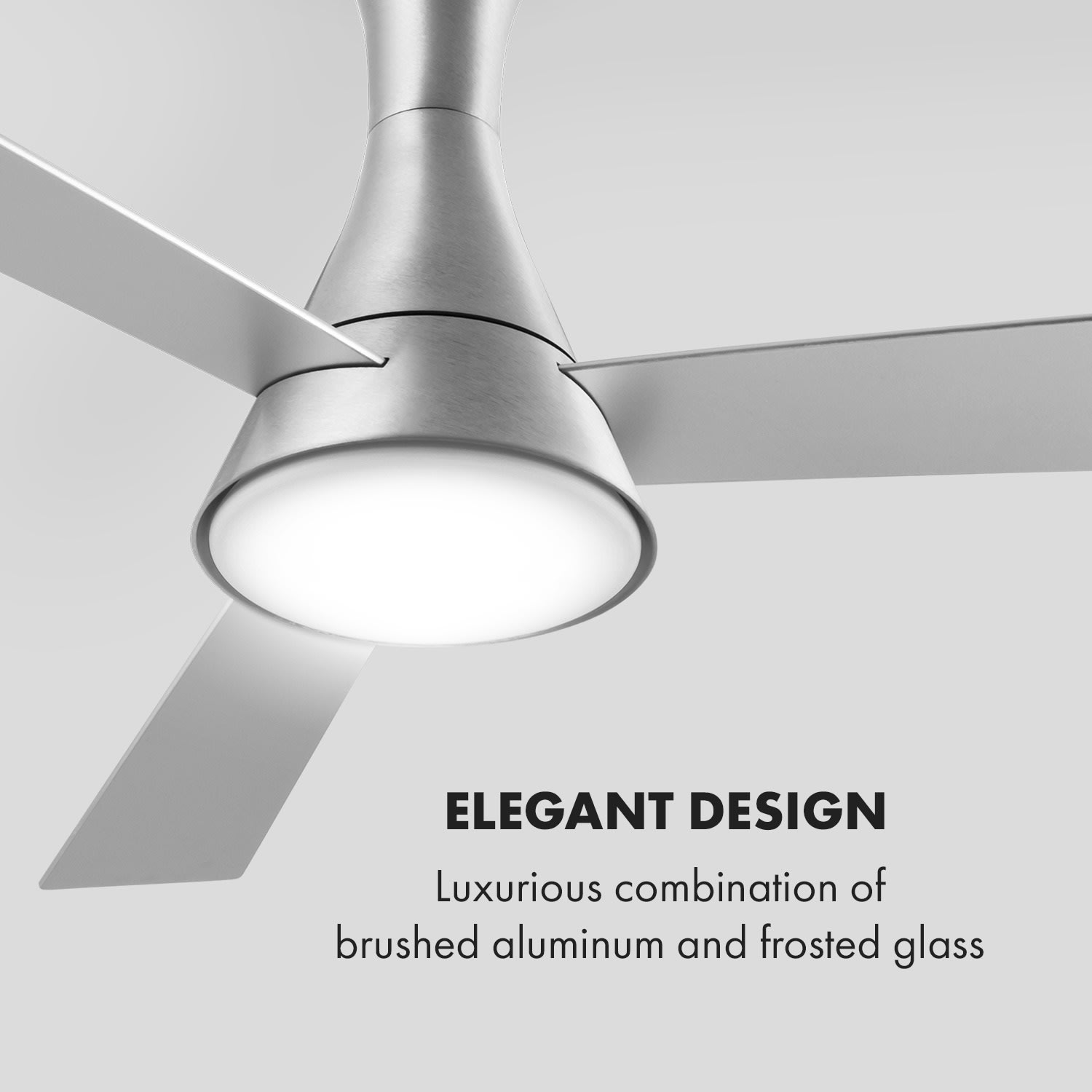 Klarstein Steletto, stropný ventilátor so svietidlom, 55 W, 134 cm, diaľkový ovládač, hliník – Obrázok 5