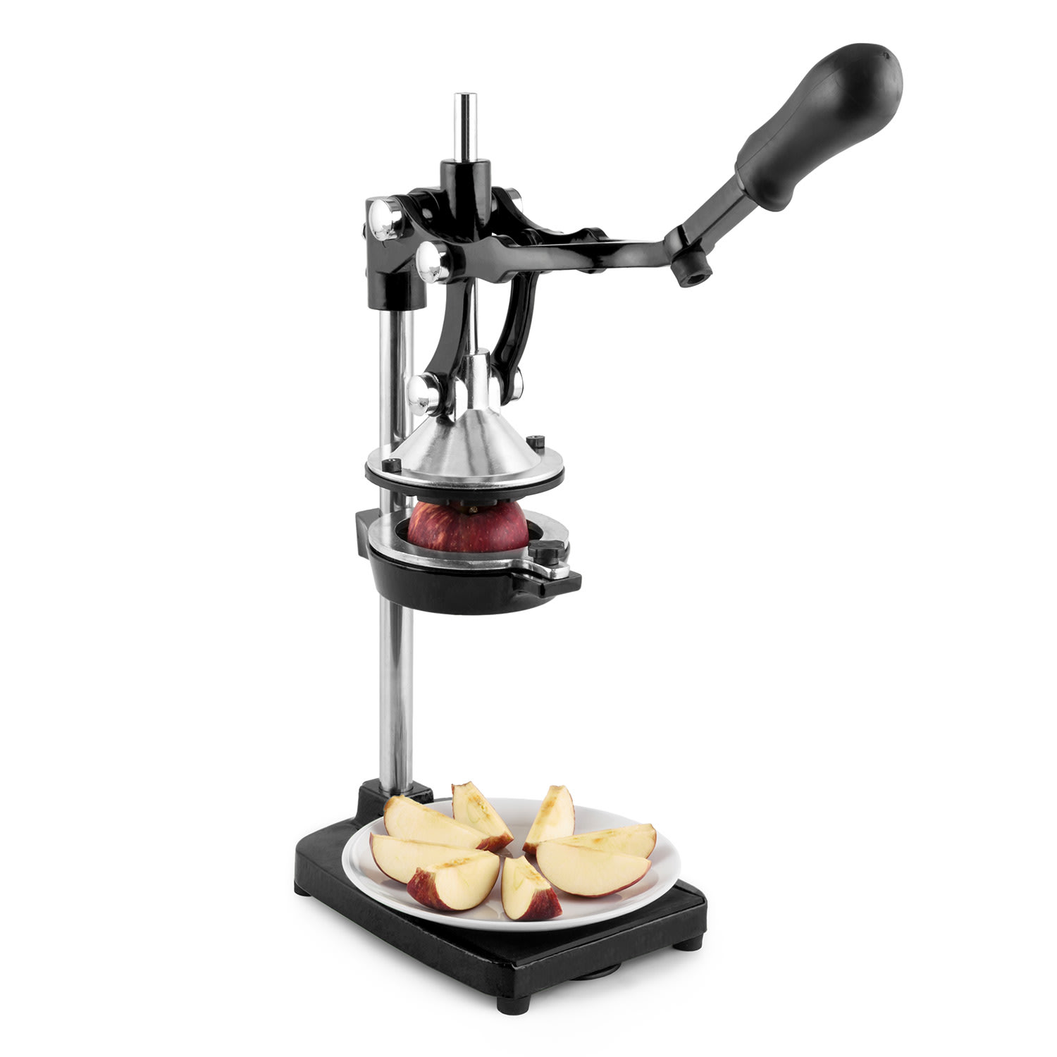 Klarstein TriJuicer, čierny, pákový lis na odštavovanie, krájač hranolčekov, krájač jablka