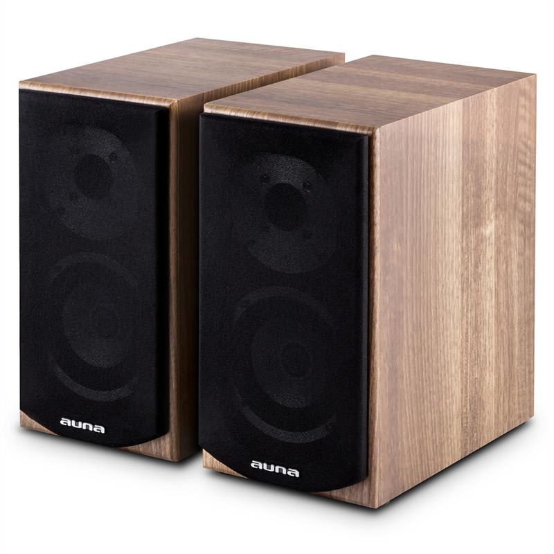Auna Linie 501 BS-WN, 100W, dvojica regálových pasívnych reproduktorov, orech – Obrázok 4