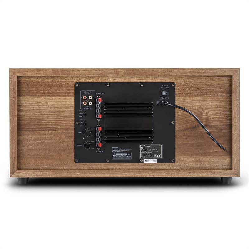 Auna línia 501 SW WN, 500 W, aktívny subwoofer, vlašský orech – Obrázok 4