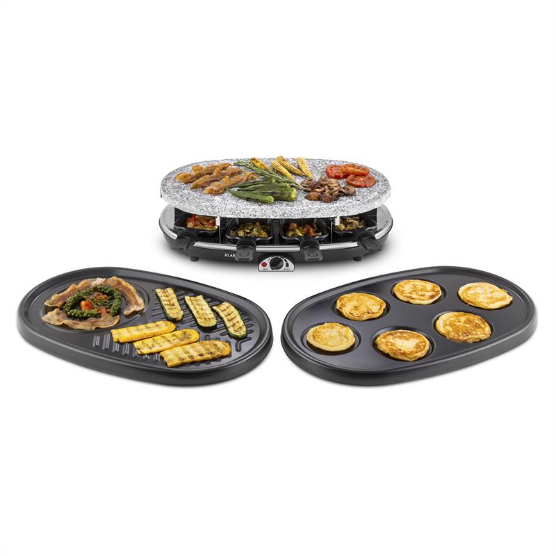 Klarstein All-U-Can-Grill, raclette gril 4 v 1, 1500 W, kamenná platňa, pre 8 osôb – Obrázok 3