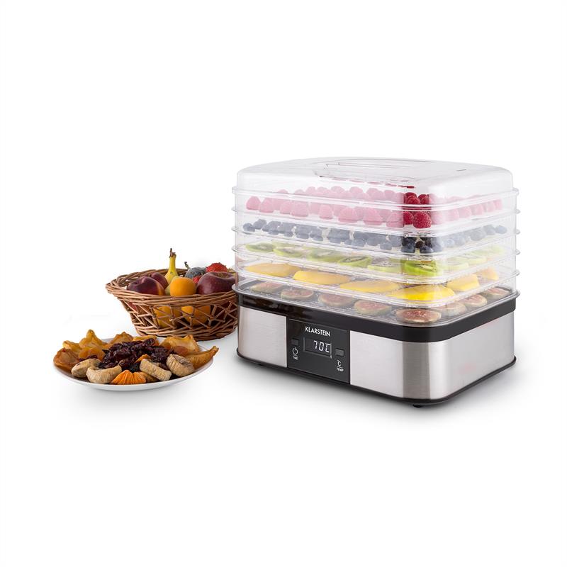 Klarstein Valle di Frutta, 250 W, sušička, nerez, dehydrátor, 5 poschodí – Obrázok 3