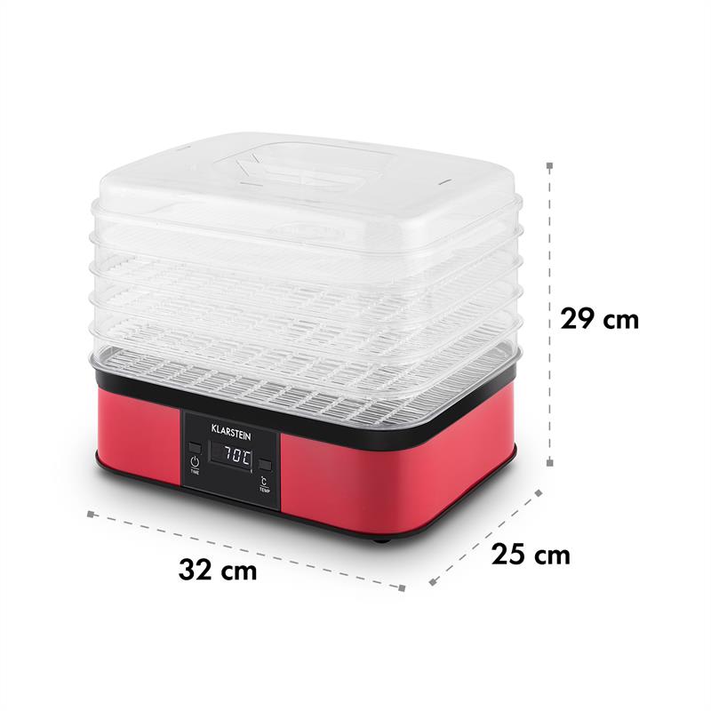 Klarstein Valle di Frutta, 250 W, sušička, nerez, dehydrátor, 5 poschodí – Obrázok 5