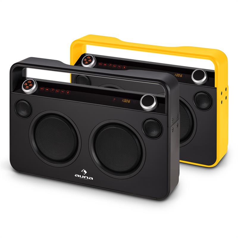 Auna Bebop Ghettoblaster, čierny, USB bluetooth AUX MIC