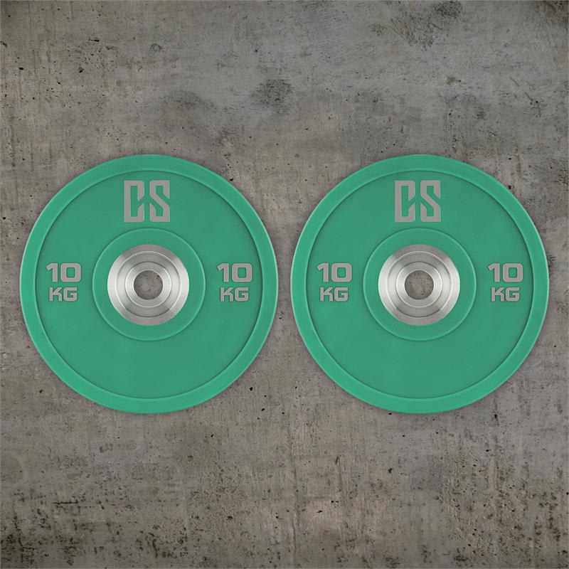 Capital Sports Performan Urethane Plates, Polyuretán, 10 kg, 50,4 mm, zelené, pár kotúčových závaží – Obrázok 4