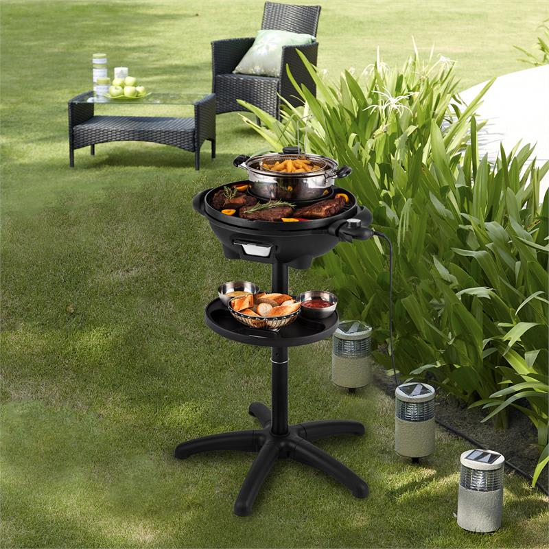 Klarstein Grillpot, 1600 W, 40 cm, elektrický gril, stojaci gril, stolný gril, liatinový – Obrázok 2
