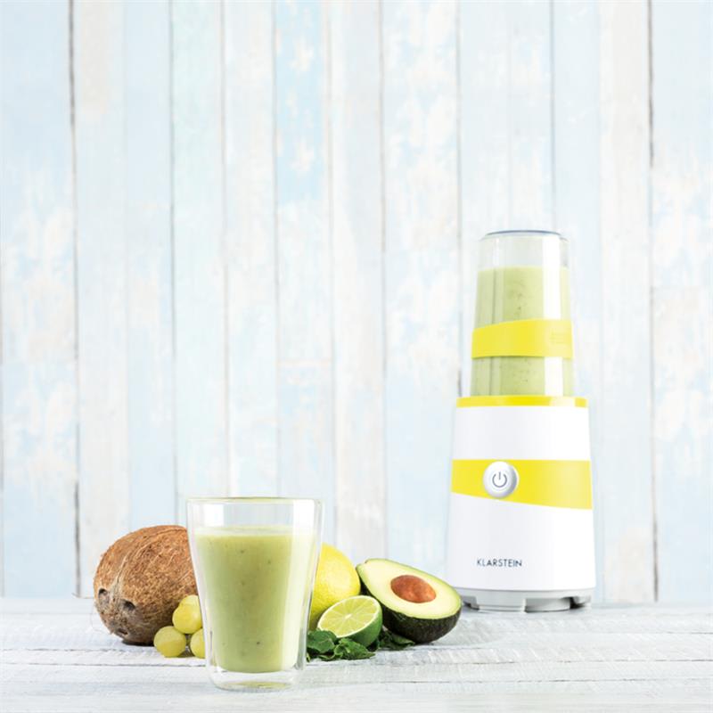Klarstein Vitalic, 1000W, biely, stojaci smoothie mixér, 2 čepieľkové nadstavce – Obrázok 4