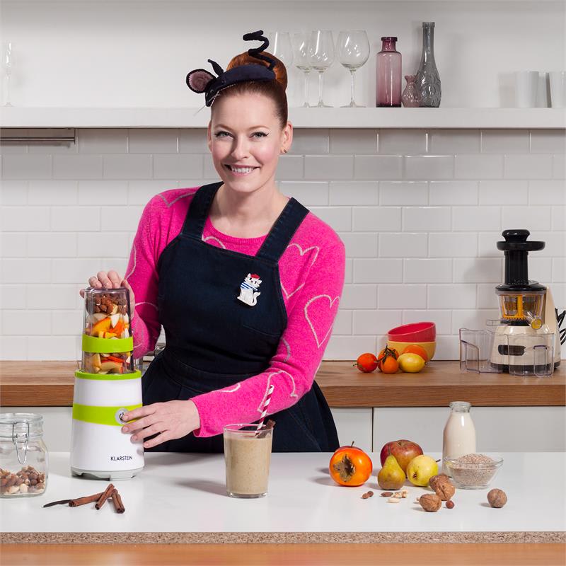 Klarstein Vitalic, čierny, 1000 W, stolný mixér, príprava smoothie, 2 nástavce čepelí – Obrázok 2