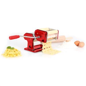 Klarstein Siena Rossa, červený, Pasta Maker, zariadenie na výrobu cestovín, 3 nadstavce
