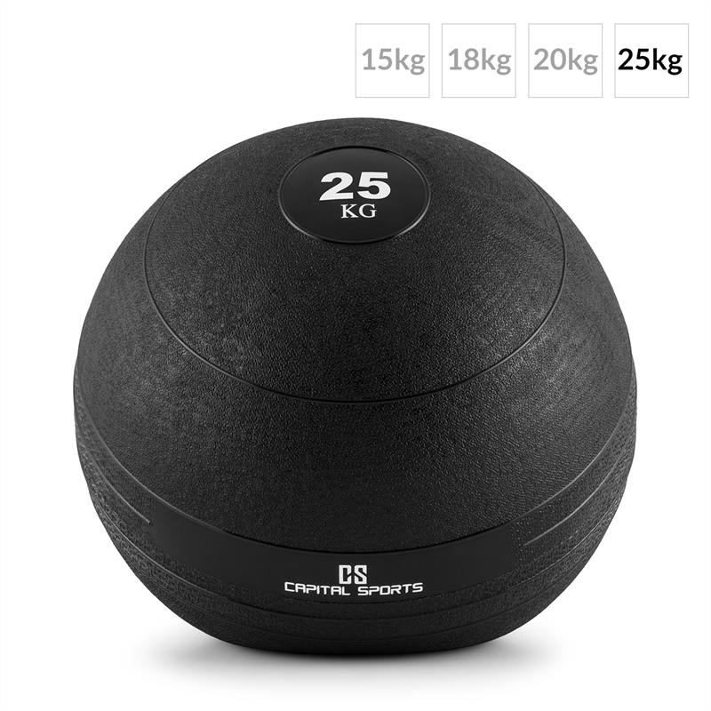 Capital Sports Groundcracker, čierny, 25 kg, slamball, guma