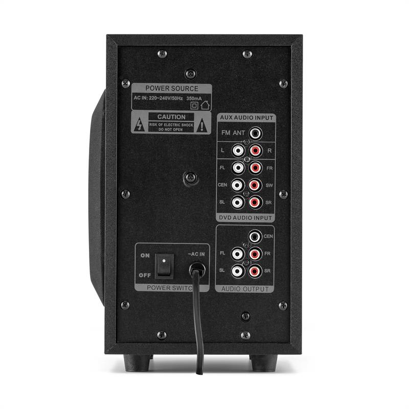 Auna X-Plus, max. 70W, čierna, 5.1-kanálový reproduktorový systém, USB, SD, AUX – Obrázok 4